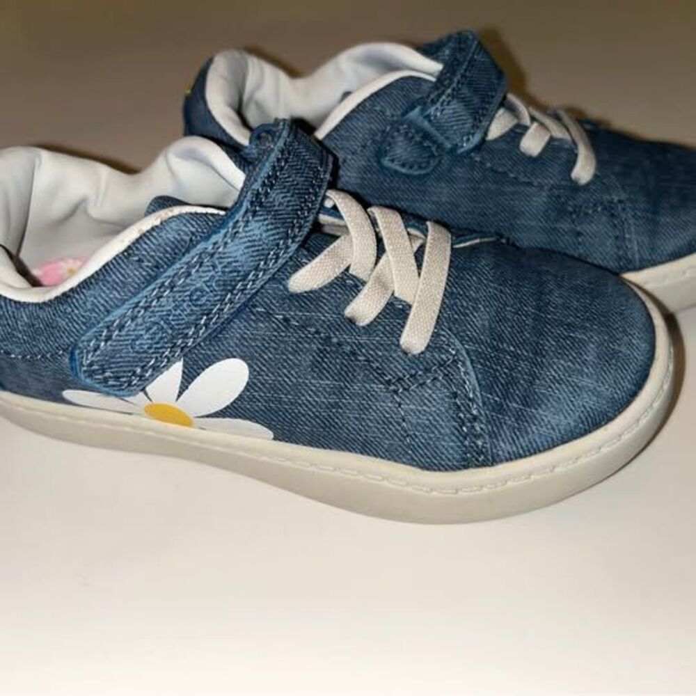 Carter's Girls Denim Daisy Sneakers Toddler Size 11